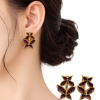 Purple Butterfly Enamel Stud Earrings