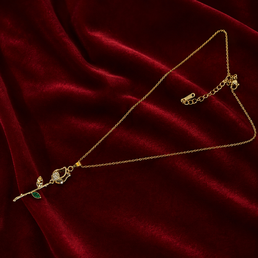 Emerald Rose Elegance Necklace