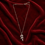 Crystal Leaf Pendant Necklace
