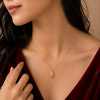 Tulip Crystal Bloom Floral Gemstone Gold Necklace