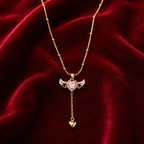 Angel Heart Drop Pendant Necklace