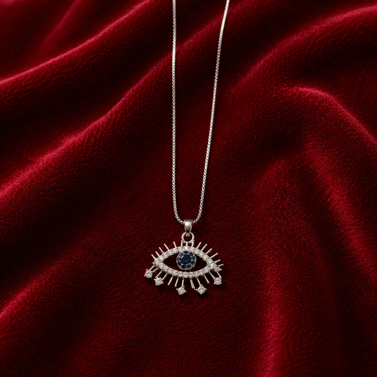 Crystal Evil Eye Protection Pendant Necklace