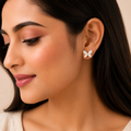 Elegant Butterfly Enamel Stud Earrings