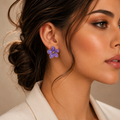 Lavender Bloom Floral Stud Earrings