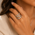 Monochrome Crystal Spiral Ring