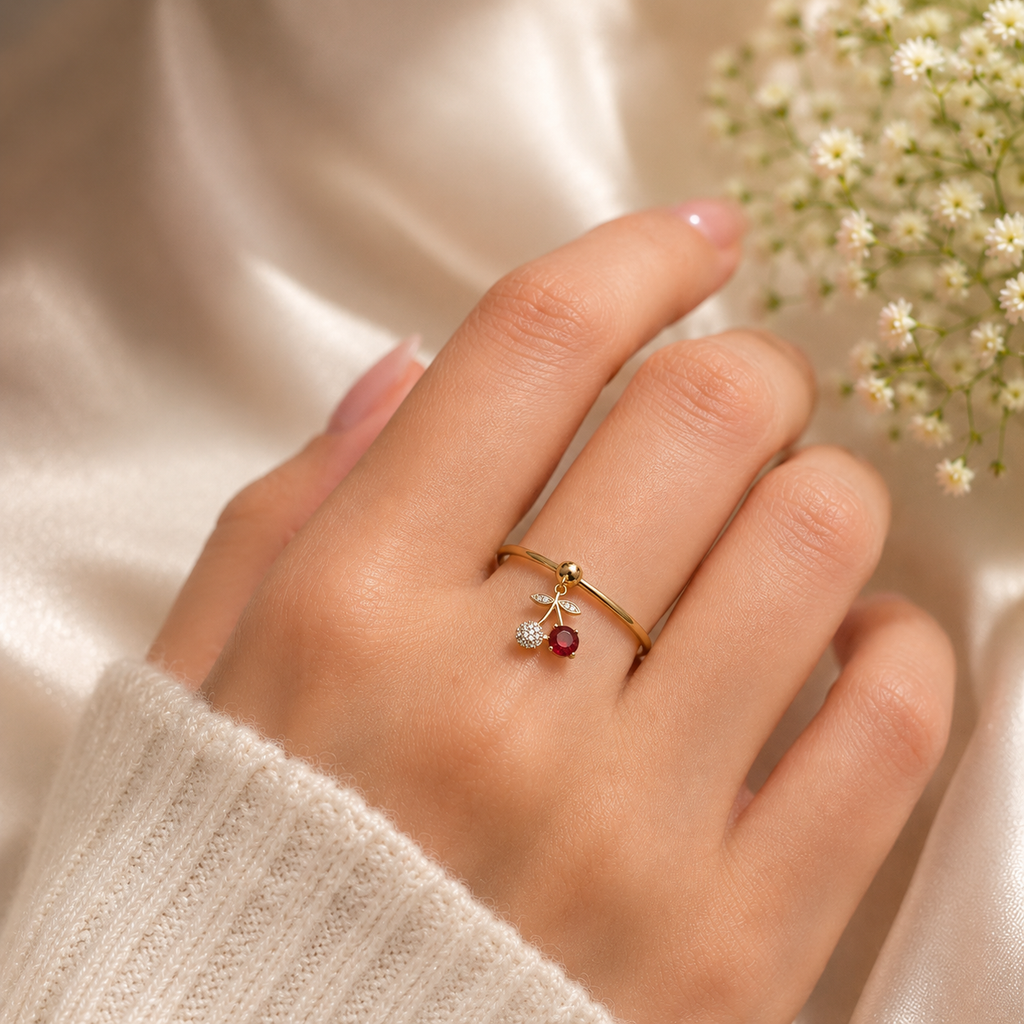 Cherry Blossom Adjustable Ring