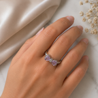 Lavender Twin Heart Adjustable Ring