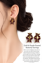 Purple Butterfly Enamel Stud Earrings