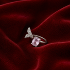 Lavender Butterfly Adjustable Ring