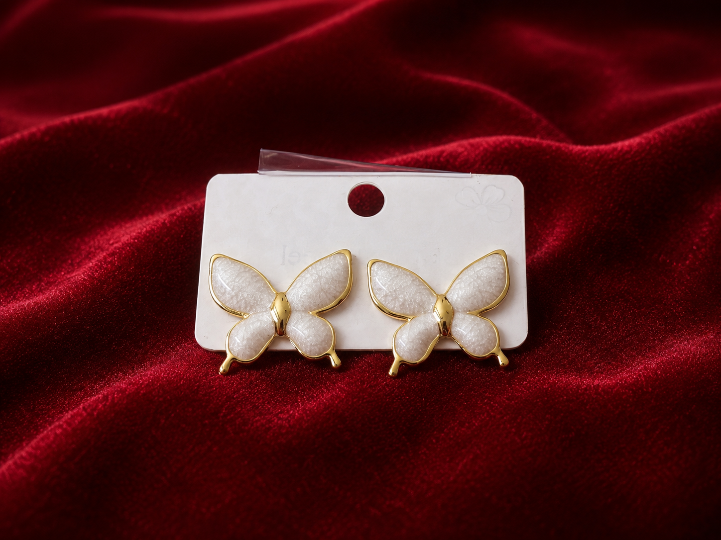 Elegant Butterfly Enamel Stud Earrings