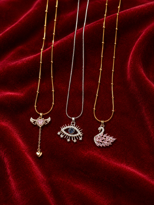 Angel Heart Drop Pendant Necklace